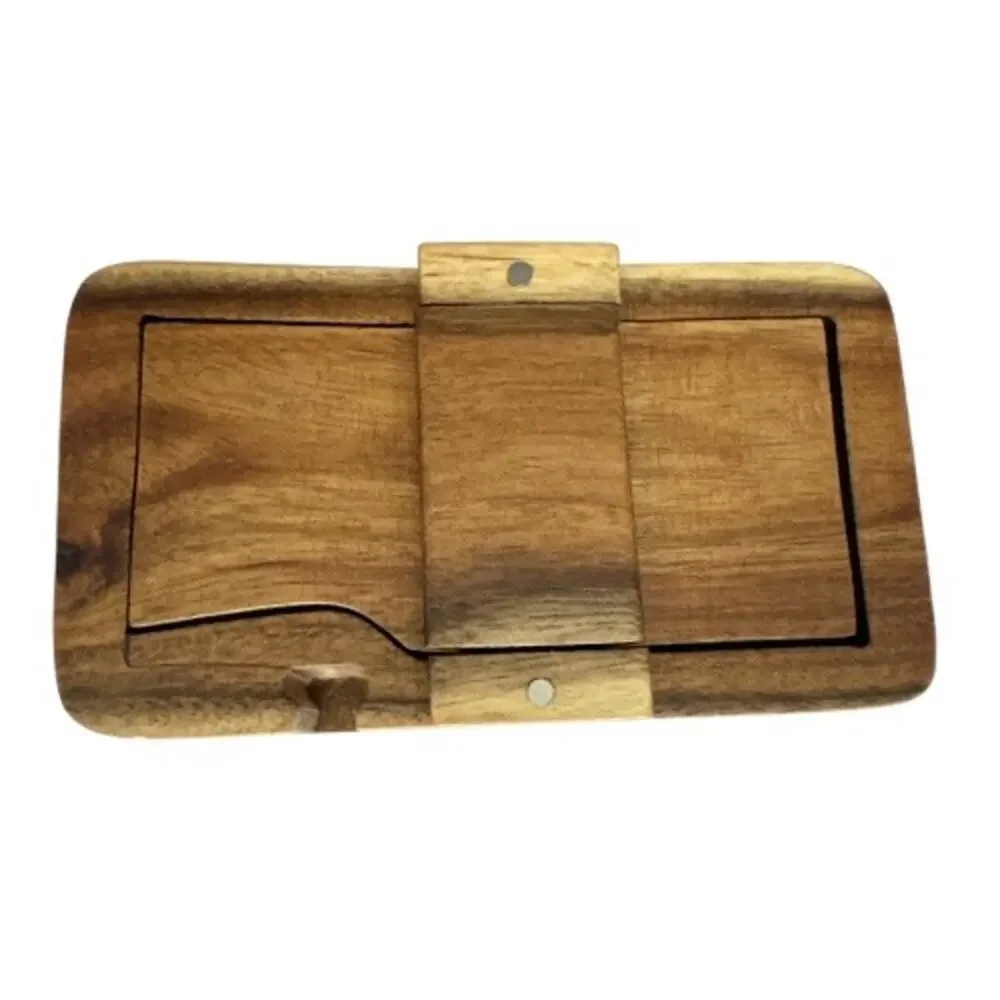 Hand Crafted Wooden Daisies Puzzle Trinket Box
